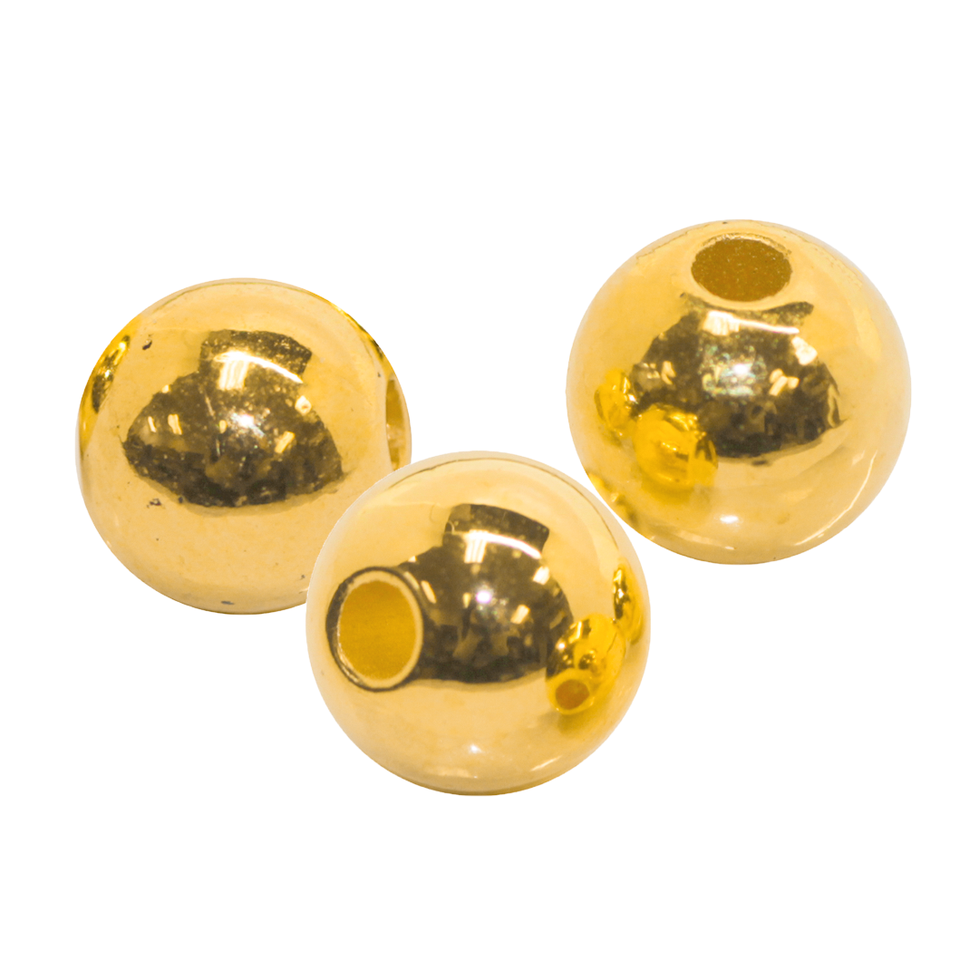 High Quality Plastic Beads, Gold, Available in Multiple Sizes
