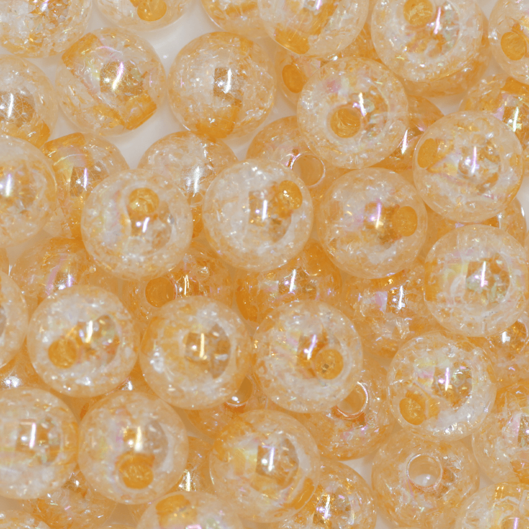 Plastic Beads Bulk Bag, Crackle Round Transparent, 18mm, Available in Multiple Colours, Sold Per pkg of Approx 30