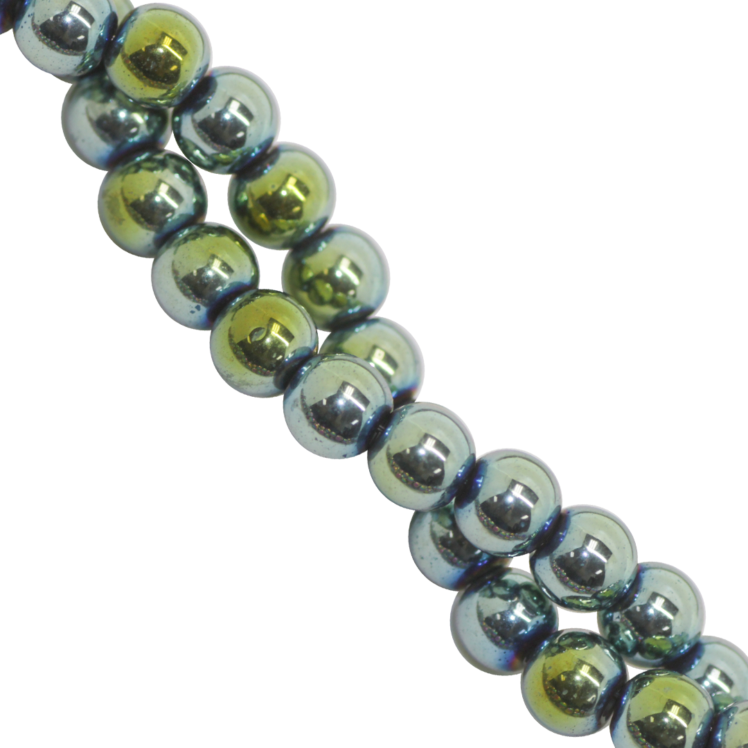 Hematite, Round, Plated, Available in Multiple Sizes and Colours