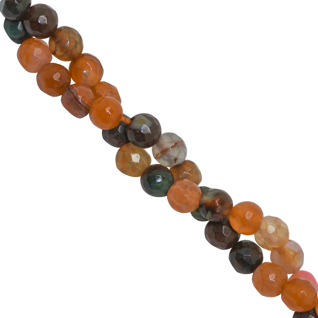 Faceted Mixed Agate, Semi-Precious Stone, Available in Multiple Sizes