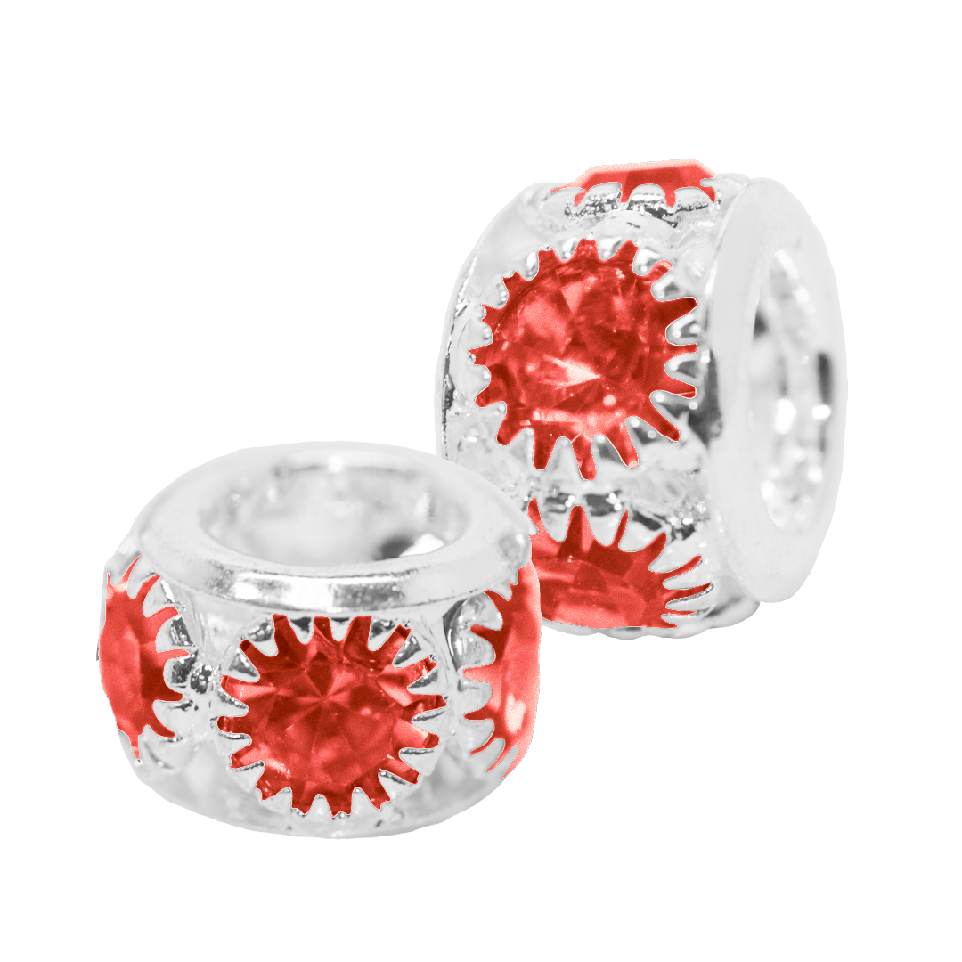 Spacers, Rhinestone Rondelle, Silver, Alloy, Available in Multiple Colours and Sizes, 6 pcs per bag