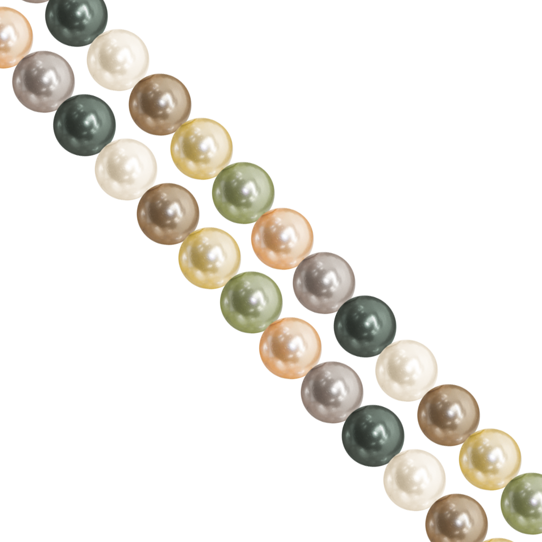 Shell Pearls, 14mm, Approx 25 pcs per strand, Available in Multiple Colours