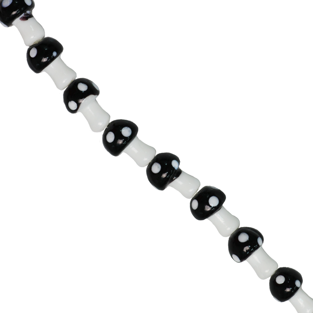 Glass Beads, Mushroom, Available in Multiple Sizes and Colours