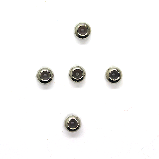 Spacer Bead, Roundel Bead w/ Silicone, Alloy, Silver, 9mm x 4mm, Sold Per pkg of 5