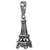 Charm, Eiffel Tower, Sterling Silver, 21mm L x 8mm W, Sold Per pkg of 1
