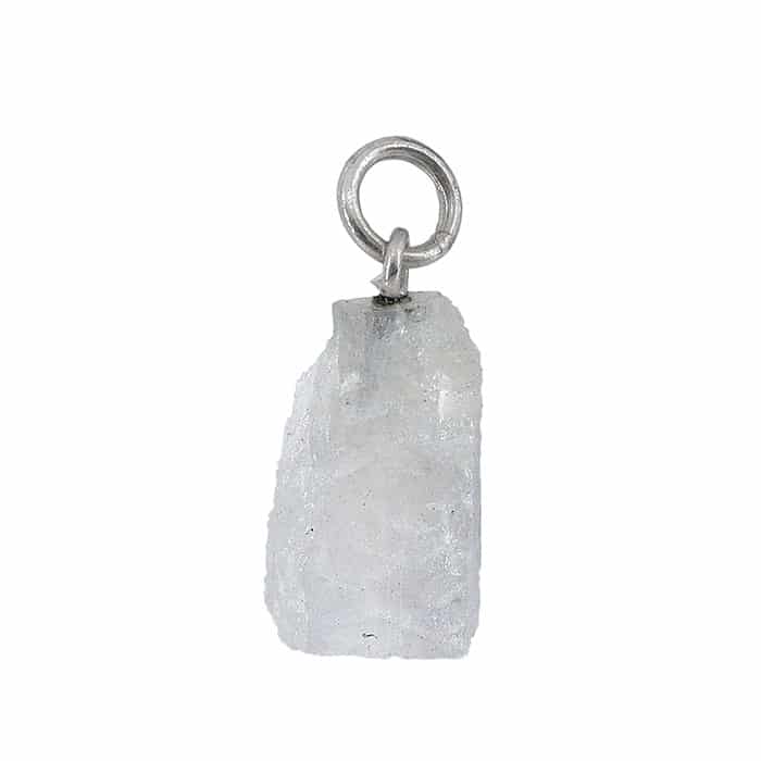 Charm, Rough Stone Charm, Sterling Silver, Sizes and Shapes Vary, 1pc