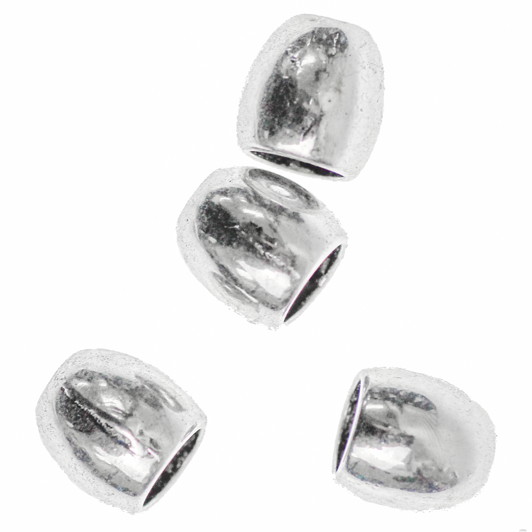 Bead Cone, Tea Cup, Bright Silver, Alloy, 12 pcs/bag, Available in Multiple Sizes
