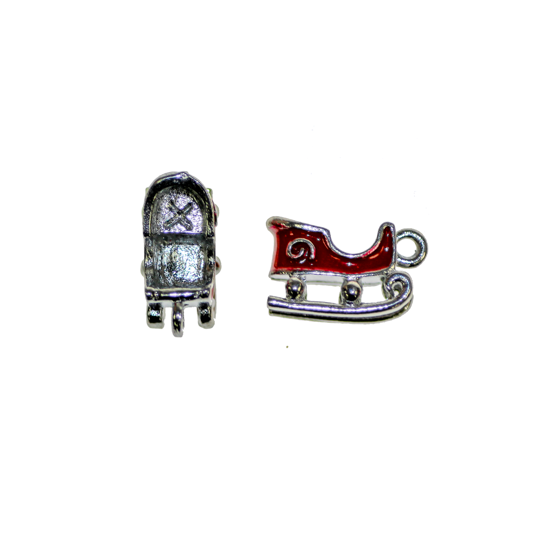 Charm, Christmas, Silver and Gold, Enameled, Alloy, Available in Multiple Styles, Sold Per pkg of 10