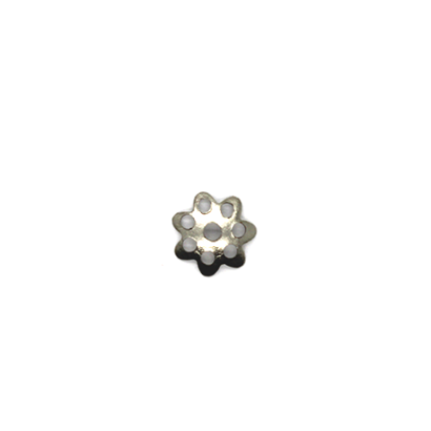 Bead Cap, Star with Circle Cutouts, Alloy, Silver, 7mm x 1.5mm, Sold Per pkg of 50+ - Butterfly Beads