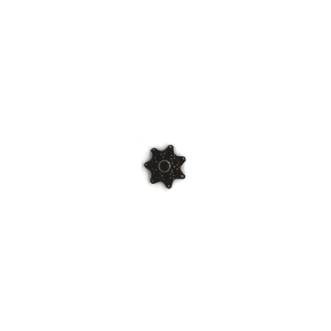 Bead Cap, Snowflake Star Pattern, Alloy, Bronze, 3mm x 9mm, Sold Per pkg of 20 - Butterfly Beads