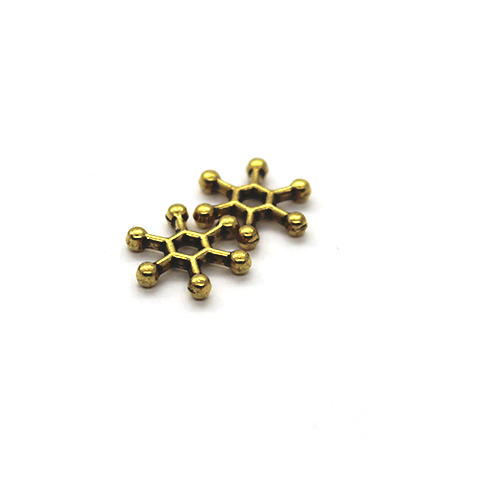 Spacers, Snowflake Daisy Spacer, Gold, Alloy, 10mm X 10mm, Sold Per pkg of 16 - Butterfly Beads