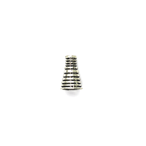 Bead Cone, Swirl Lines, Alloy, Silver, 16mm x 10mm, Sold Per pkg of 6 - Butterfly Beads