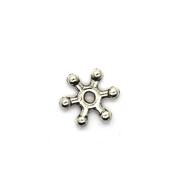 Spacers, Snowflake Spacer, Alloy, Silver, 9mm X 6mm, Sold Per pkg of 20+ - Butterfly Beads