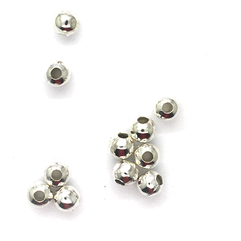 Spacers, Sphere Spacer, Alloy, Bright Silver, Available in Multiple Sizes, Sold Per pkg of 35+