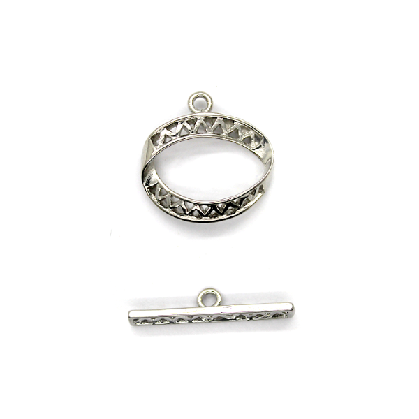Clasp, Toggle Clasp, Silver, Allloy, Sold Per pkg of 1