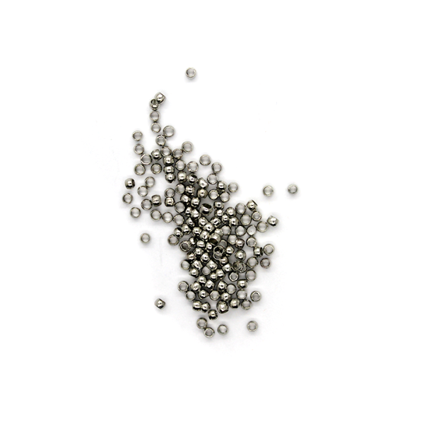 Round Crimps, Bead, Silver, Alloy, 2mm X 2mm, Sold Per pkg of 90+