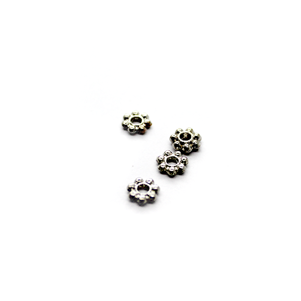 Spacers, Daisy, Alloy, Antique Silver, 5mm x 5mm, Sold Per pkg of 110+