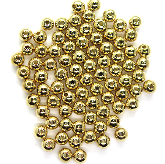 High Quality Plastic Beads, Gold, Available in Multiple Sizes