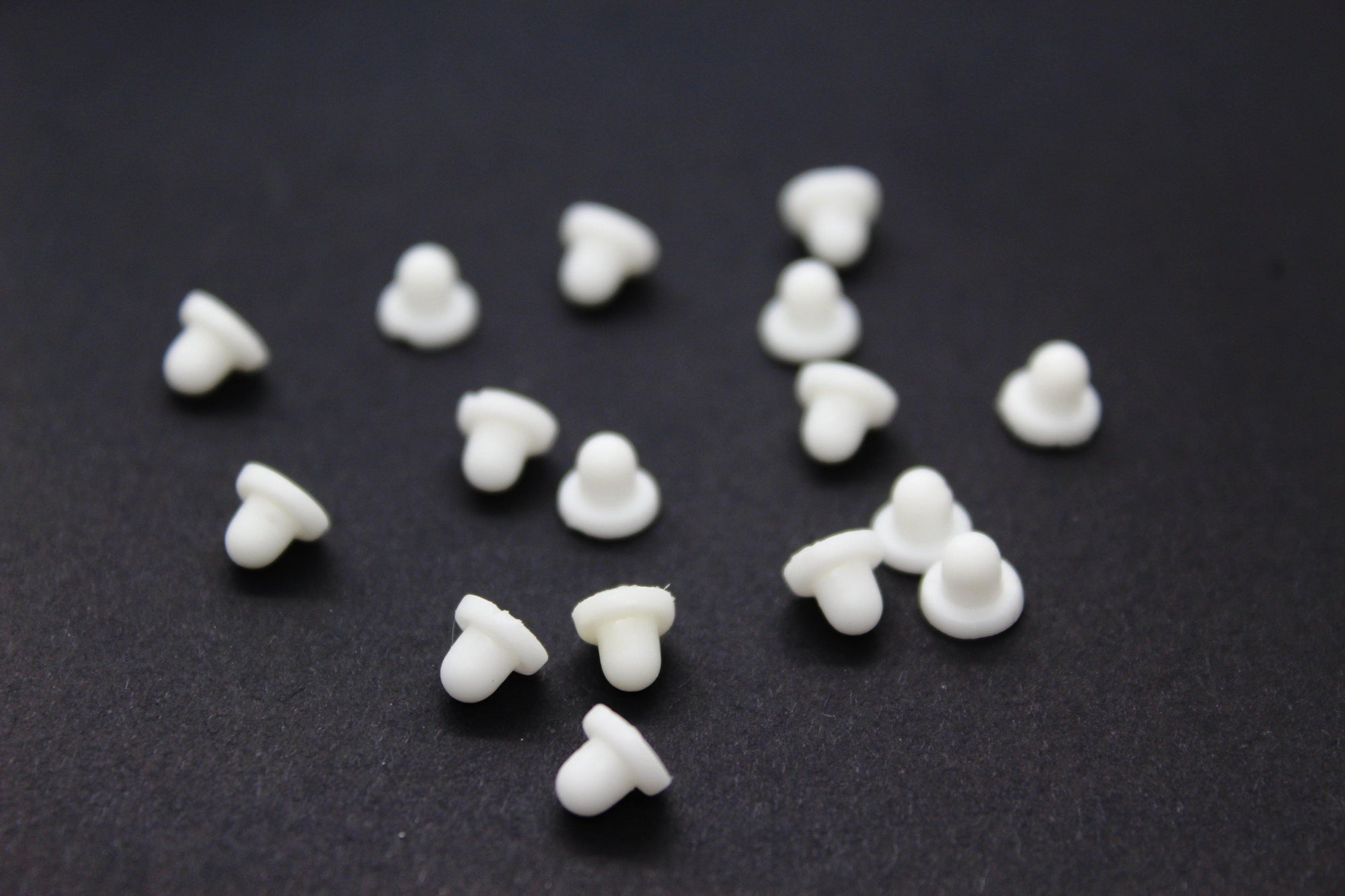 Backings, White Silicon, Comfort Discs, 5mm x 6mm, sold per pkg of 32 - Butterfly Beads
