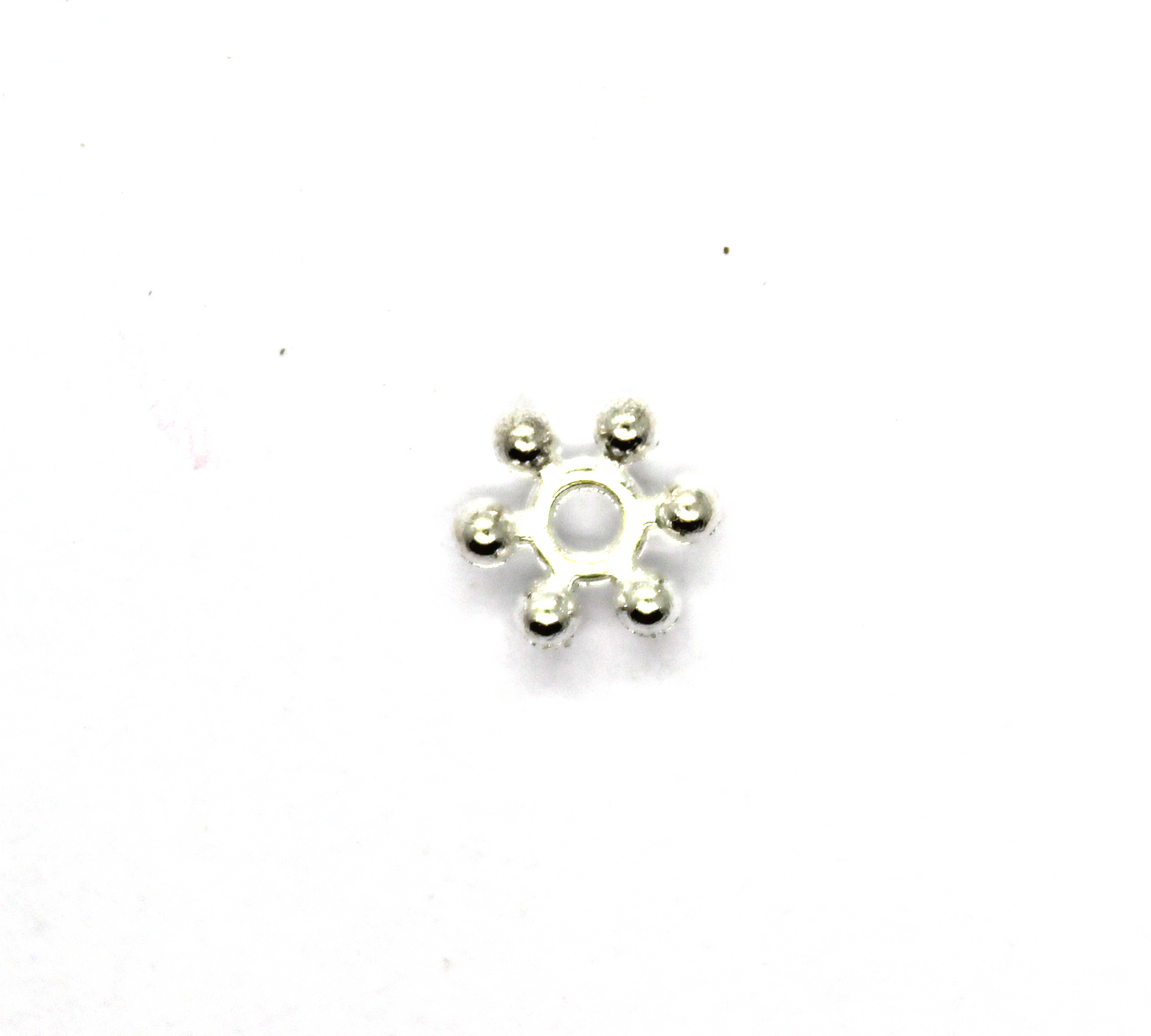 Spacers, Snowflake Spacer, Bright Silver, Alloy, 6mm x 6mm, Sold Per pkg of 70