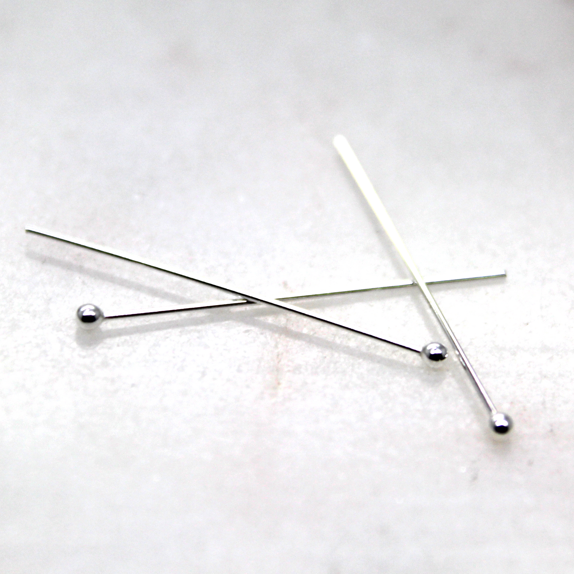 Ball Head Pin, Sterling Silver, 1 inch Length, 30ga - 4pc