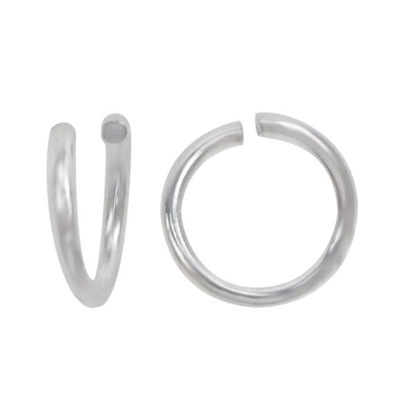 Jump Rings, Sterling Silver, 1 x 6mm, 4pcs