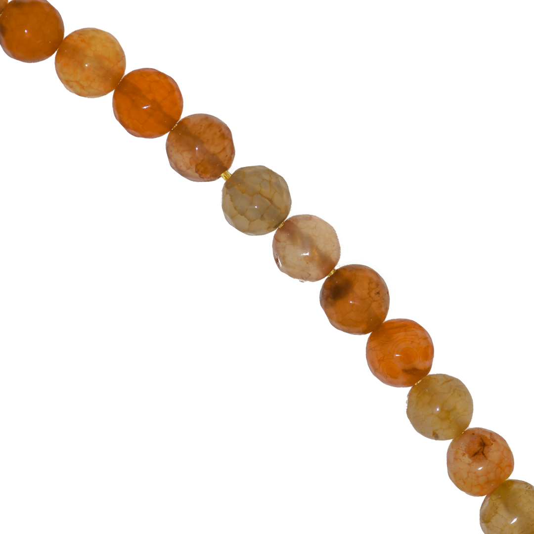 Agate Faceted, Fire Agate, Semi-Precious Stone, 8mm, Approx 46 pcs per strand, Available in Multiple Colours