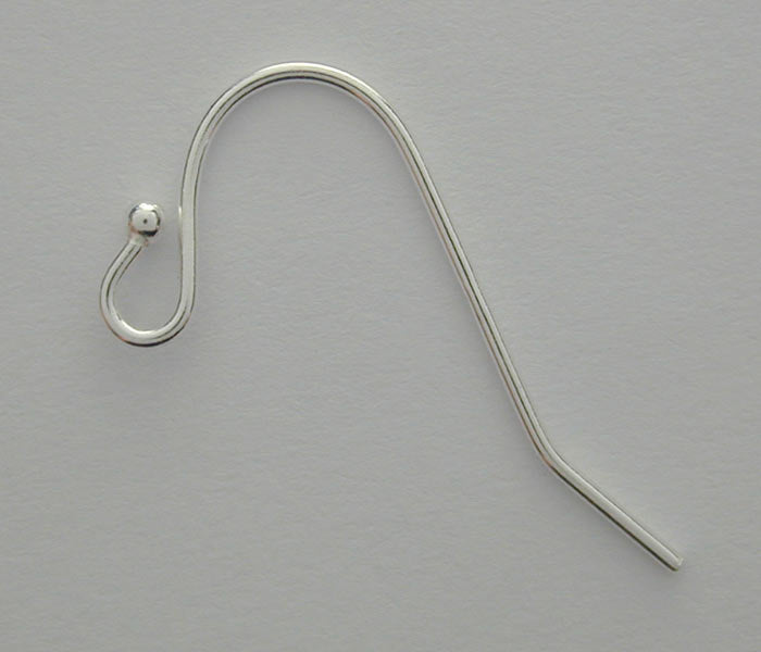 Earring, Sterling Silver, Shepherds Hook - 20mm x 11mm - 1 pair