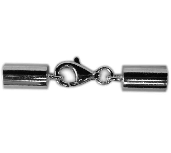 Clasp, Cord Ends w/ Clasp, Sterling Silver, 38mmL, 1pc