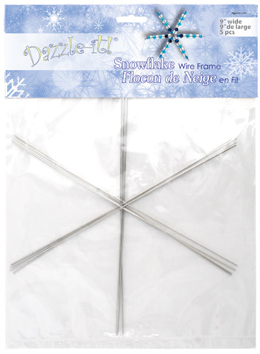 Dazzle It - Snowflake Wire Frame, 21 gauge, 9 inches, 5pcs