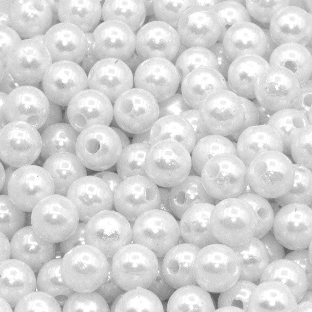 Plastic Pearl Bead Bulk Bag - Pearl Beads - Available in Multiple Colours & Sizes - 1 Bulk Bag