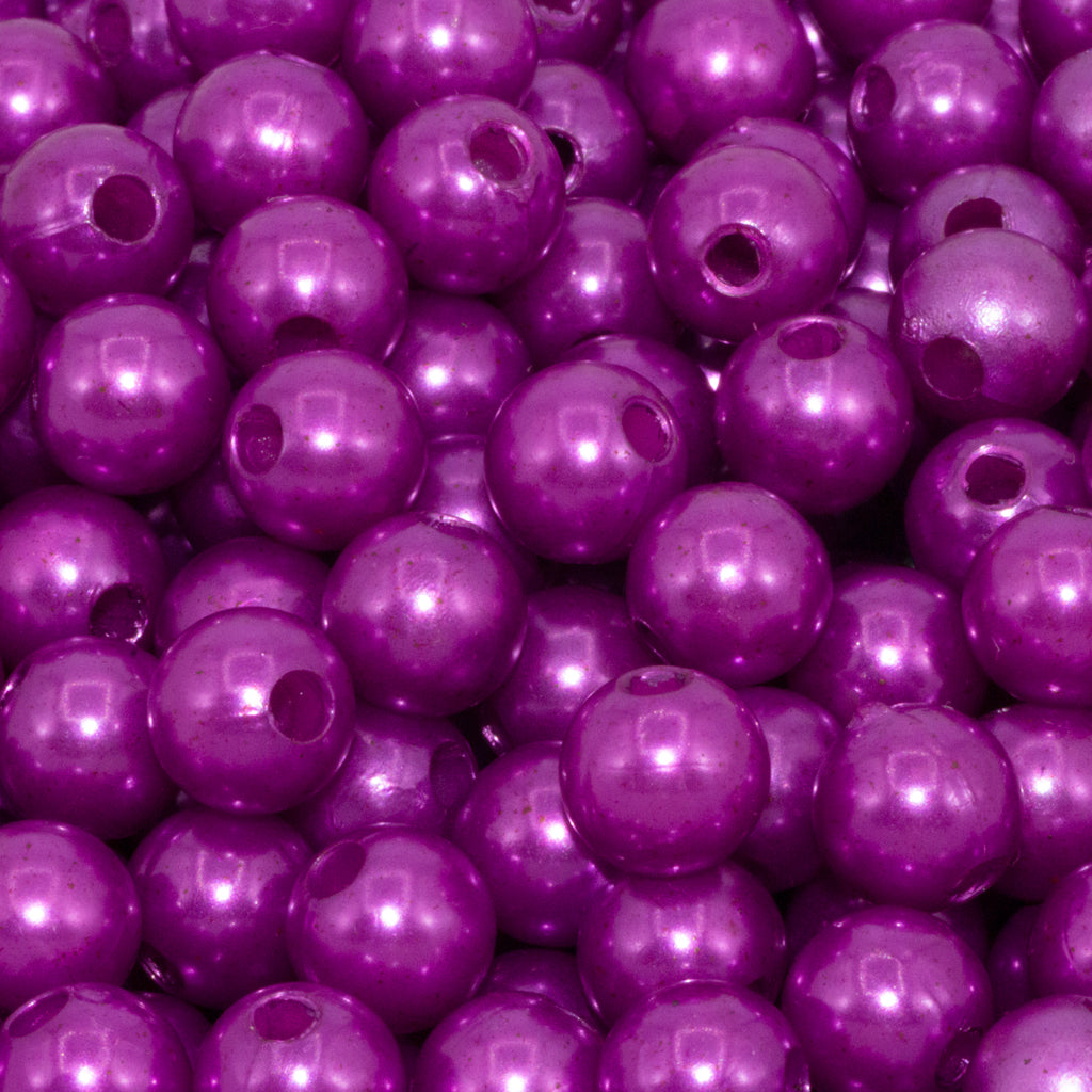 Plastic Pearl Bead Bulk Bag - Pearl Beads - Available in Multiple Colours & Sizes - 1 Bulk Bag