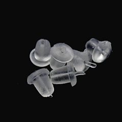 Backings, Clear Rubber, Comfort Discs, 6mm x 5mm, sold per pkg of 50+ - Butterfly Beads