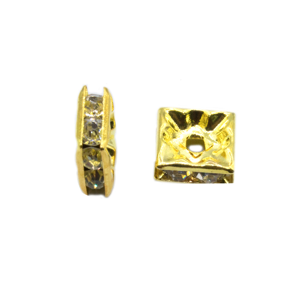 Spacers, Rhinestone Rondelle Spacer, Alloy, Available in Multiple Colours, Shapes & Sizes - 100pcs per bag