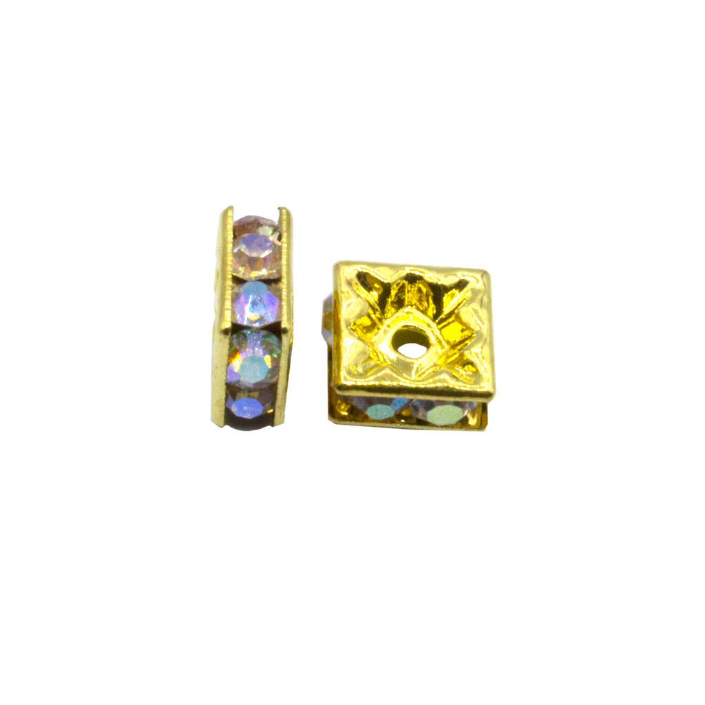 Spacers, Rhinestone Rondelle Spacer, Alloy, Available in Multiple Colours, Shapes & Sizes - 100pcs per bag