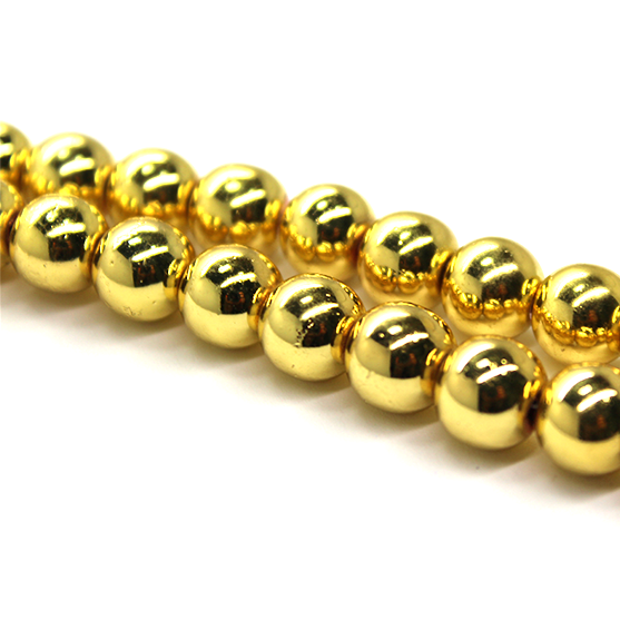 Hematite, Round, Plated, Available in Multiple Sizes and Colours
