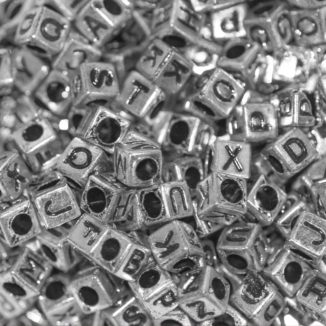 Beads, Mixed Alphabet Beads, Plastic, 6mm - 7mm, Approx 1,000 pcs per bag
