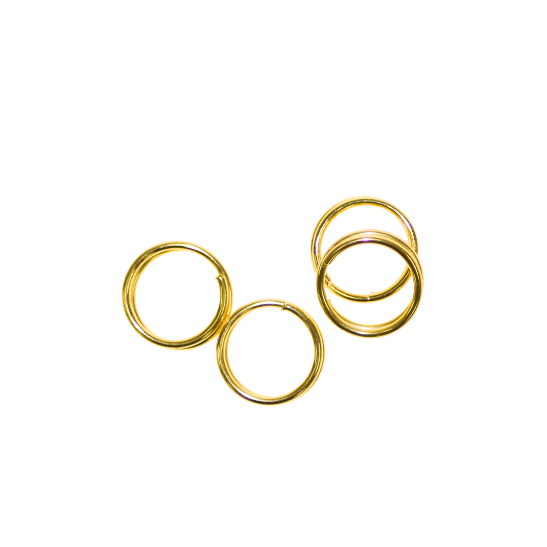 Split Rings, Gold, Alloy, Round, 7mm, 16 Gauge, Sold Per pkg of 110+ pcs