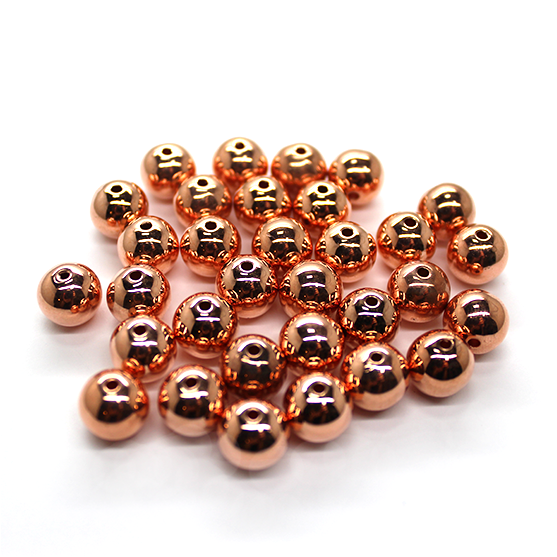 High Quality Plastic Beads, Rose Gold, Available in Multiple Sizes