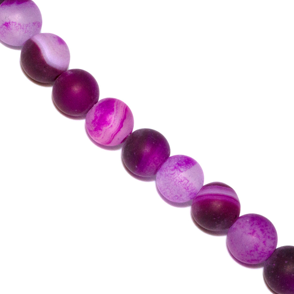 Matte Banded Agate, Semi-Precious Stone, Available in 5 Sizes and 9 Colours