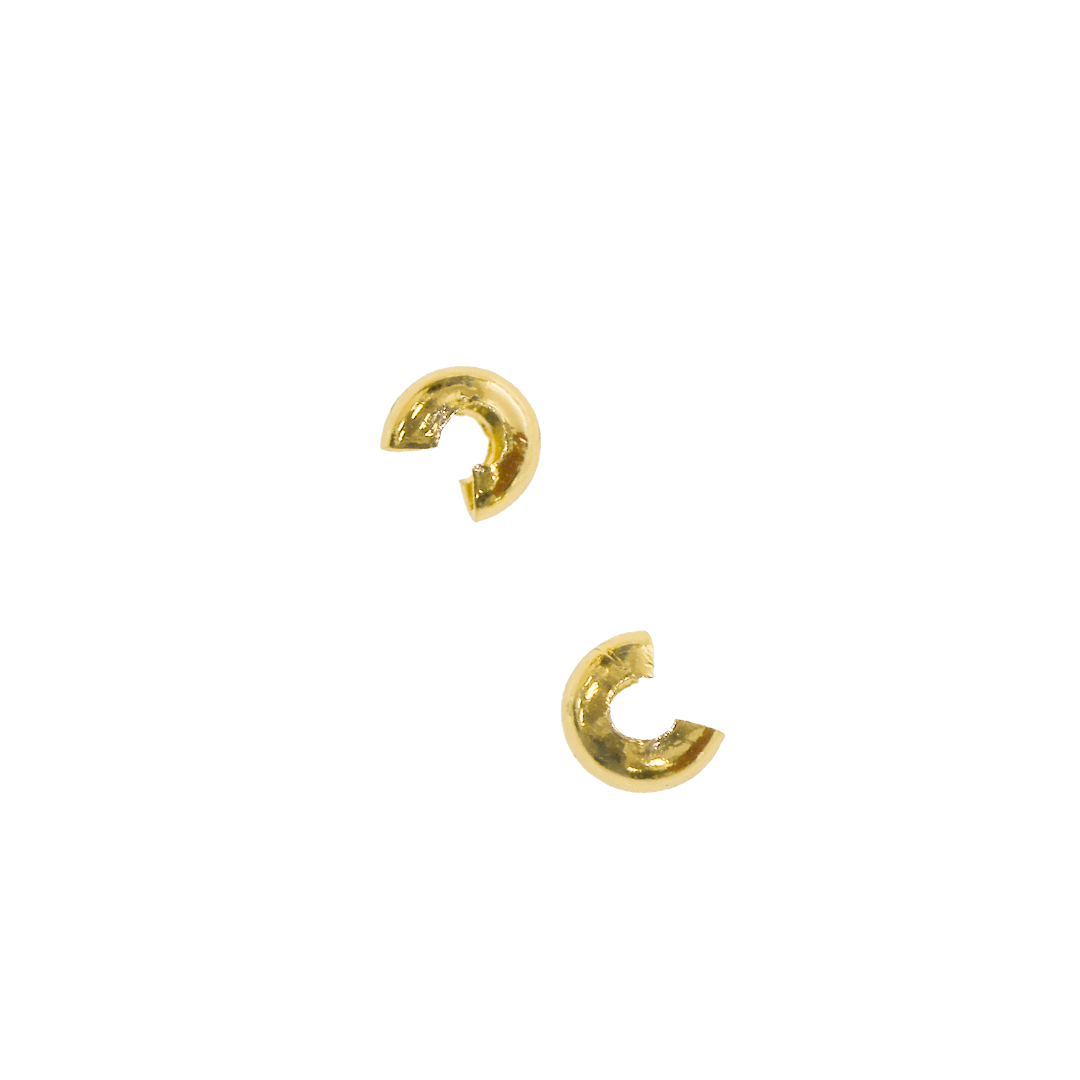 Crimp Cover, Gold, Gold-Plated, 4mm x 3.3mm, Sold Per pkg of 20