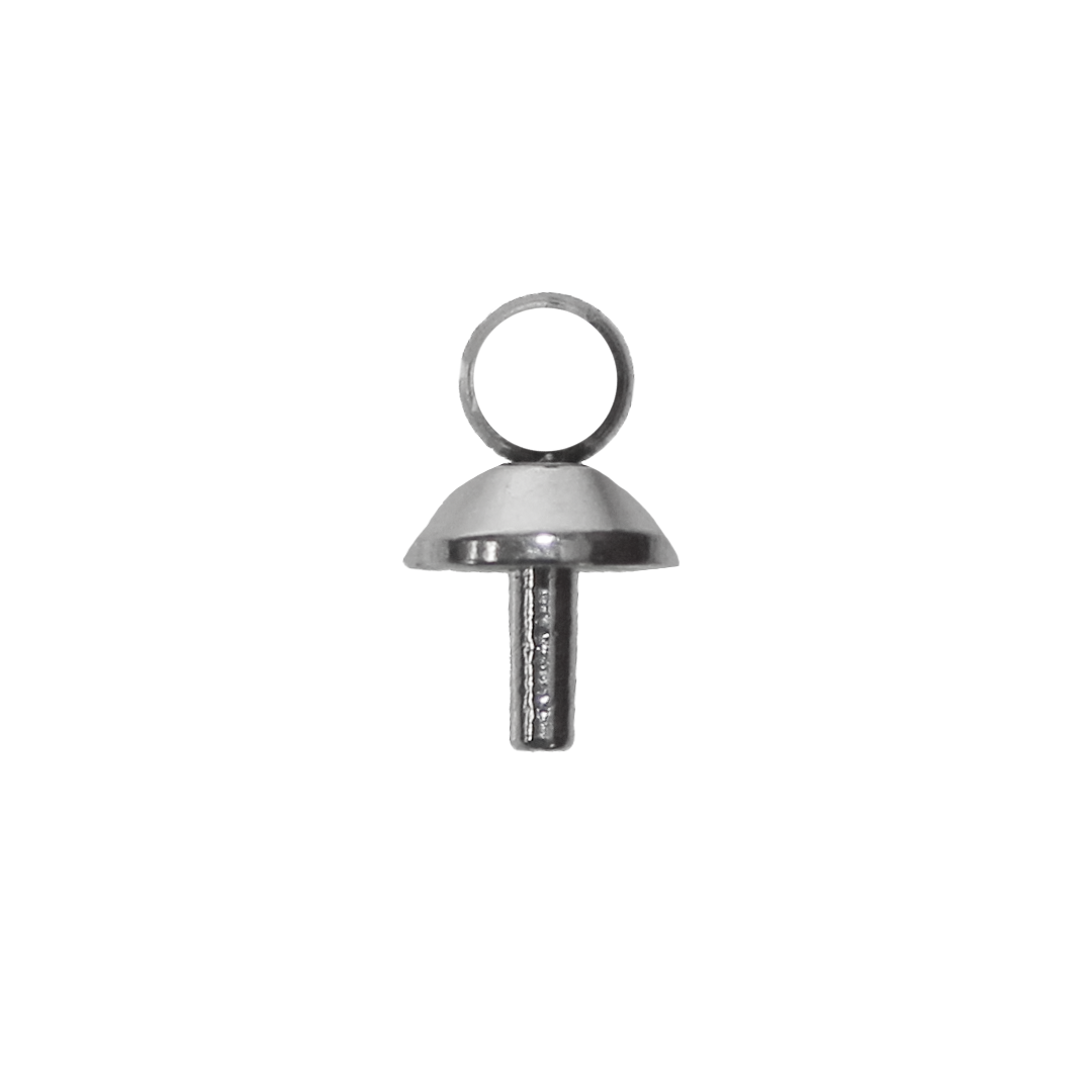 Bails, Eye Pin Peg, Silver, Stainless Steel, 7mm x 4mm x 0.6mm, Sold Per pkg of 24