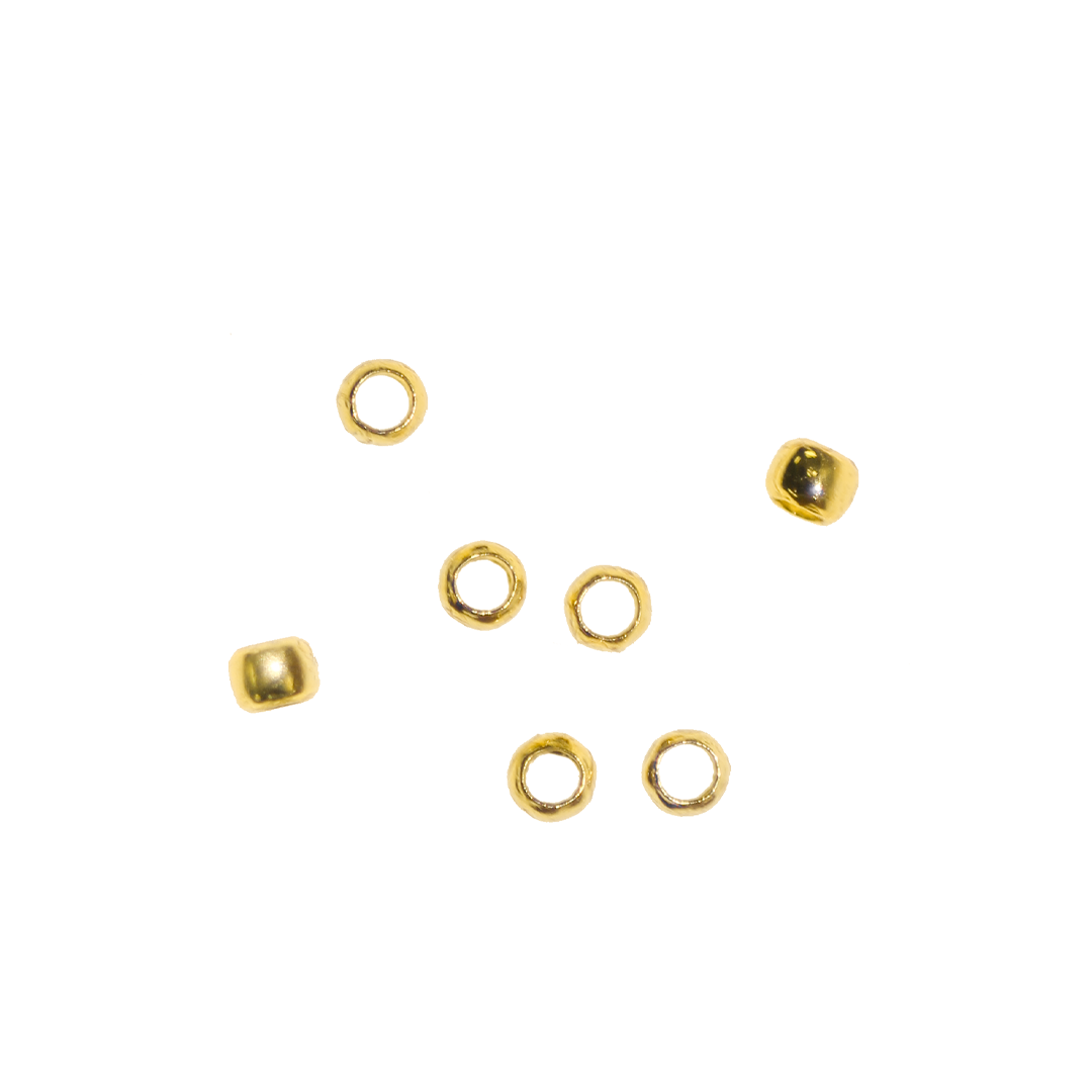 Crimps, Bead, Gold, Alloy, 1.5mm x 1mm, Sold Per pkg of Approx 160+