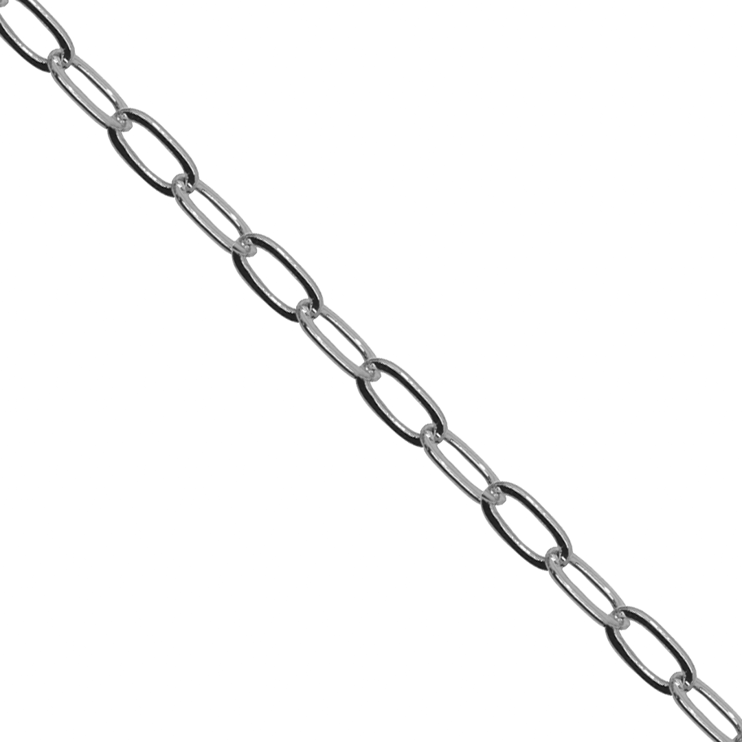 Chains, Flat Cable Chain, Alloy, Silver 15.5mm x 7.5mm x 11.5mm per loop - Sold Per Meter
