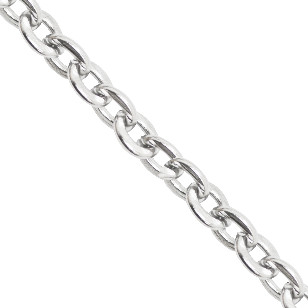 Cable Chain, Sterling Silver Plated, 2.4mm x 2mm x 0.8mm loop, Sold per Yard