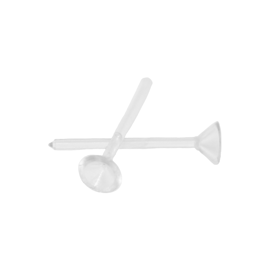 Earrings, Clear Stud, Plastic, 12.5mm x 3mm, Sold Per pkg of 120