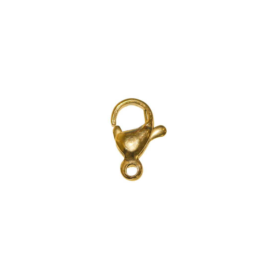 Clasp, Lobster Clasp, Dull Gold, Stainless Steel, 10mm x 5mm, Sold Per pkg of 6