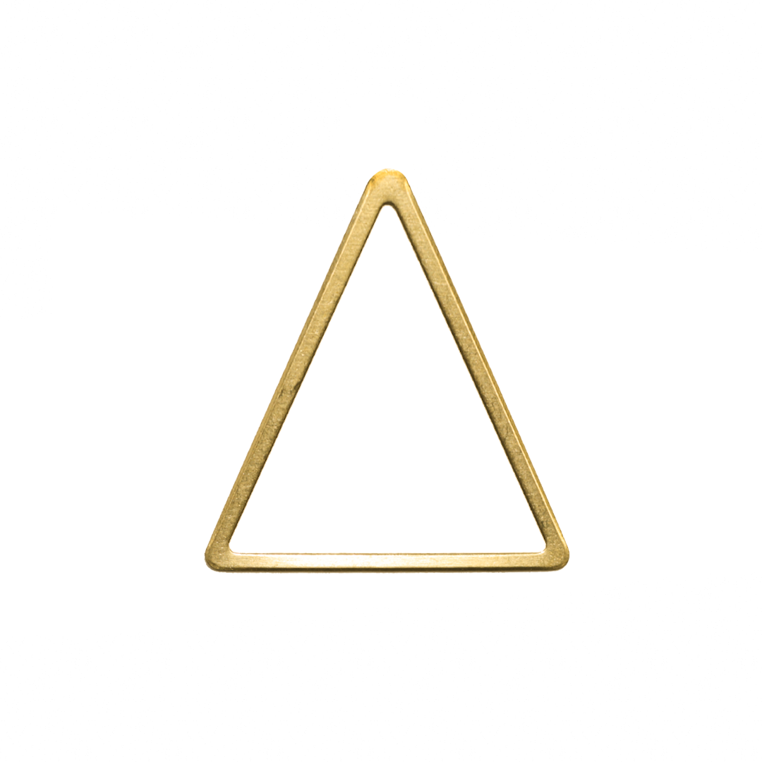 Earrings, Triangle Frames, Brass, 18.5mm x 12.5mm, Sold Per pkg of 12