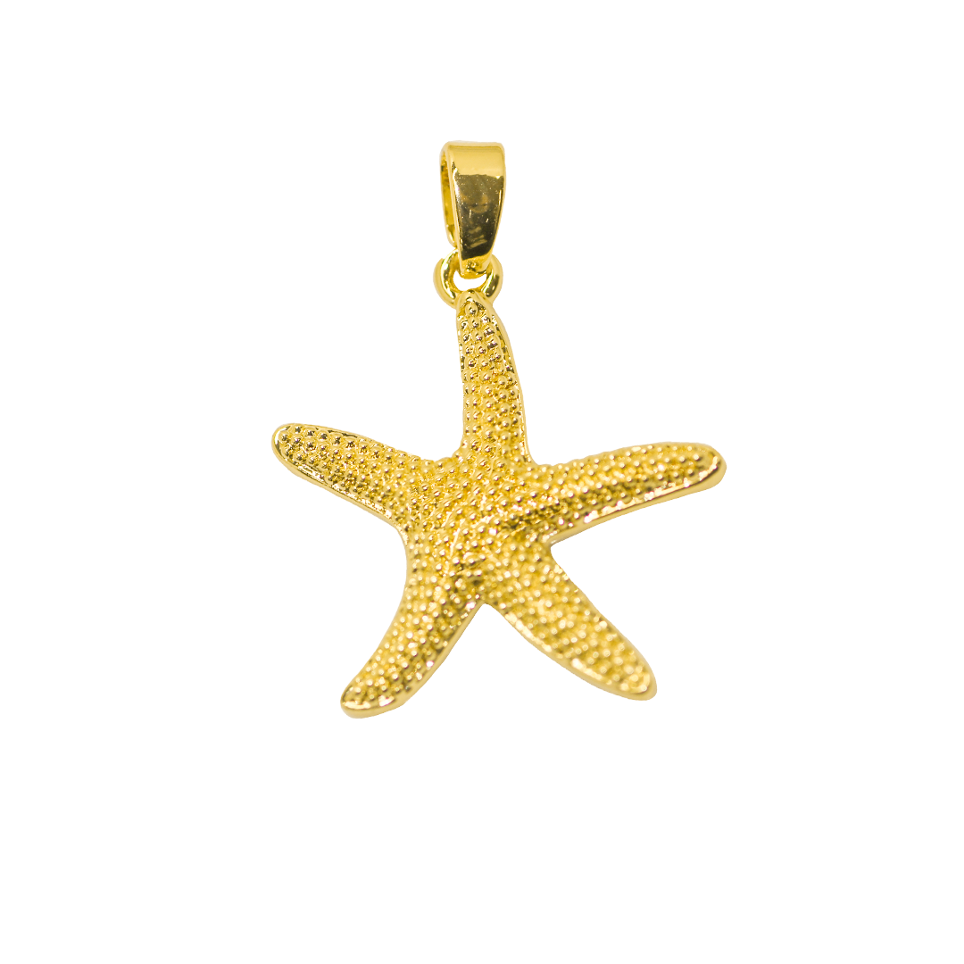 Pendant, Starfish, Gold-Plated, 21.5mm x 20.5mm x 3mm, 1 pc