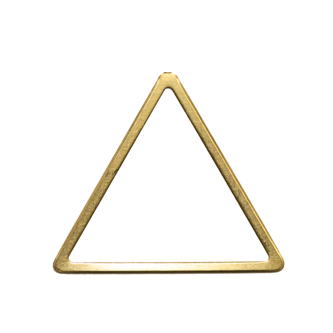 Earrings, Triangle Frames, Brass, 30mm, Sold Per pkg of 6